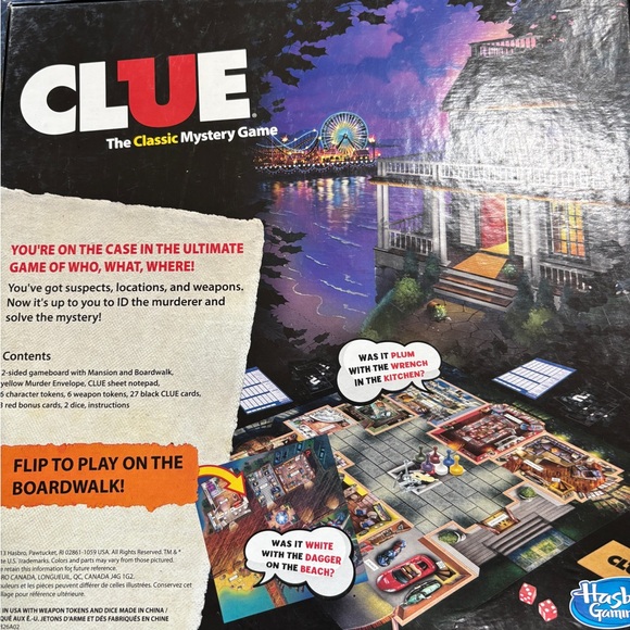 Clue The Classic Mystery Game Hasboro 2013 2 Sided Board - Picture 9 of 10